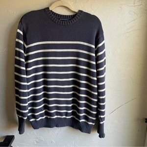 Brandy Melville Striped Cotton Sweater Blue White Coastal Preppy Soft Girl